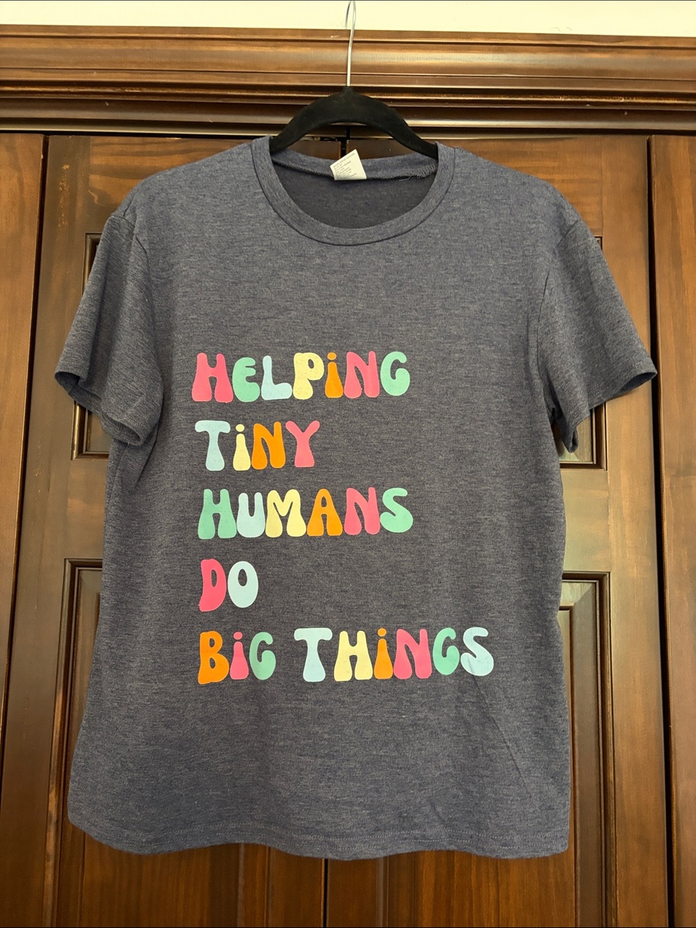 Women’s Navy Graphic Tee - Helping Tiny Humans Do Big Things